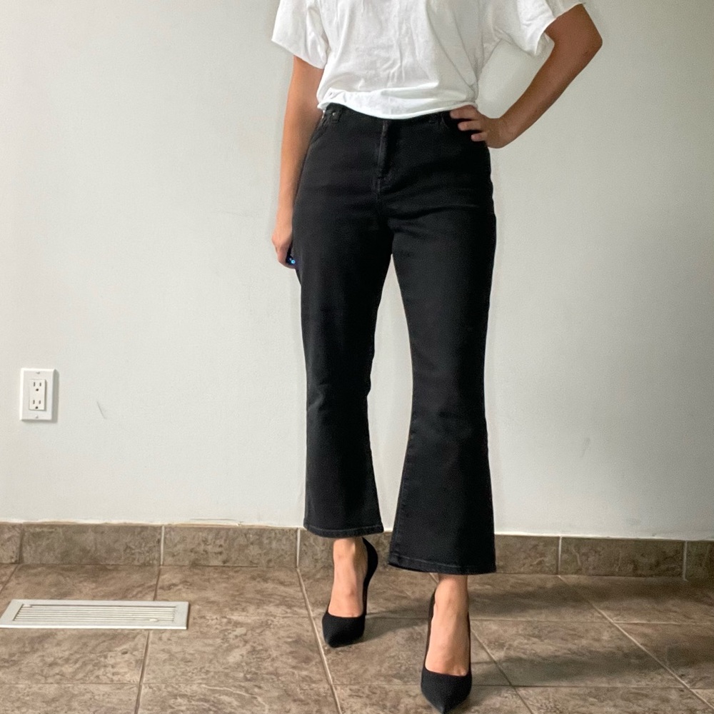 Topshop Black Moto Dree Cropped Jeans